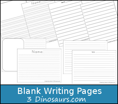 Free Blank Writing Pages - 3Dinosaurs.com