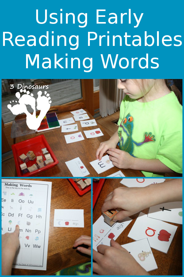 Using BOB Books Printables: Making Words - 3Dinosaurs.com