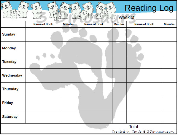 Free Weekly Winter Reading Charts - 3Dinosaurs.com