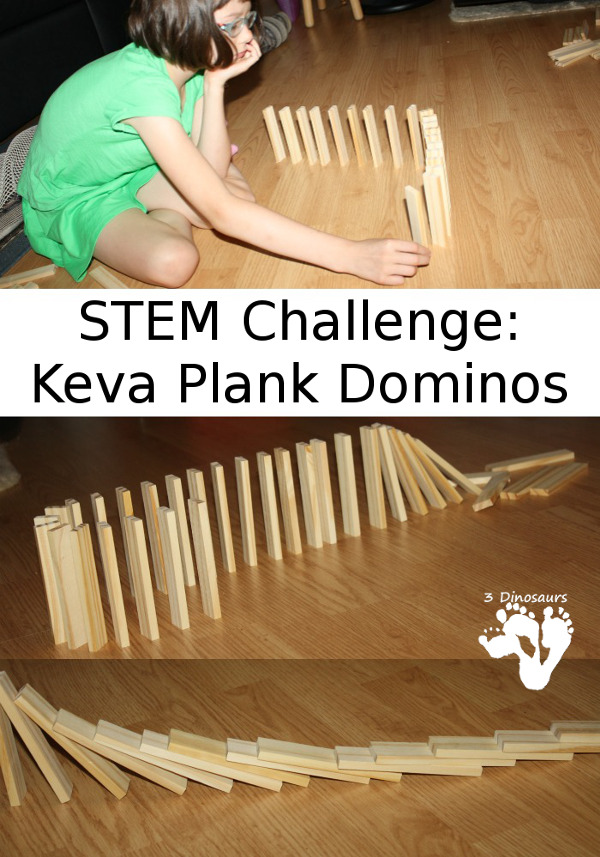 STEM Challenge: Keva Plank Dominos - a hands on fun STEM Challenge - 3Dinosaurs.com