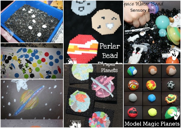 Space Art Crafts & Activities - included sensory bins, craft projects, books and more - 3Dinosaurs.com