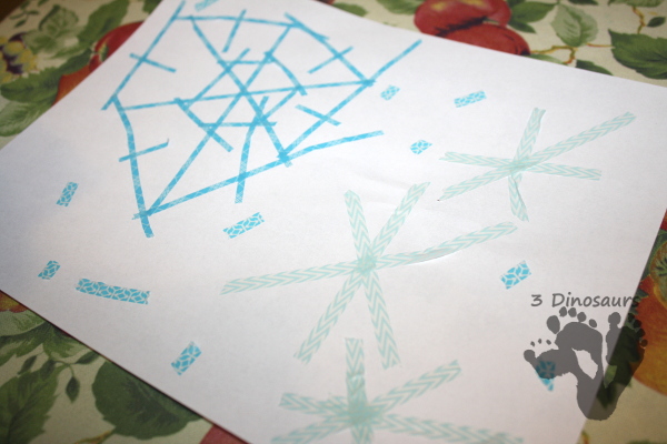 Easy Fine Motor Washi Tape Snowflakes - 3Dinosaurs.com