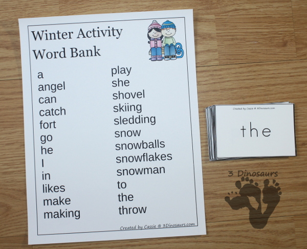 Fun Easy Reader Books With Winter Themes - 6 different books with reading strips, writing and word charts to use with the easy reader books $ - 3Dinosaurs.com