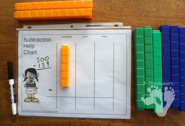 Free Place Value Mats for Addition & Subtraction - 3 mats for addition and subtraction with different levels of place value. - 3Dinosaurs.com