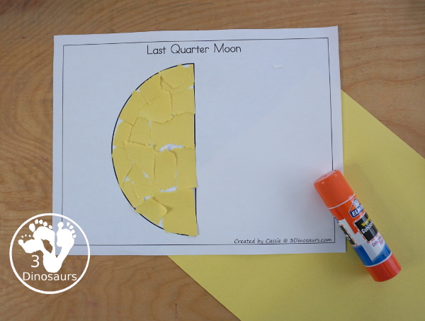 Free Phases of the Moon Fine Motor Mat Printables - with the phases of the moon templates, phases of the moon tracing, and phases of the moon dot marker pages for learning the 8 phases of the moon with kids. - 3Dinosaurs.com