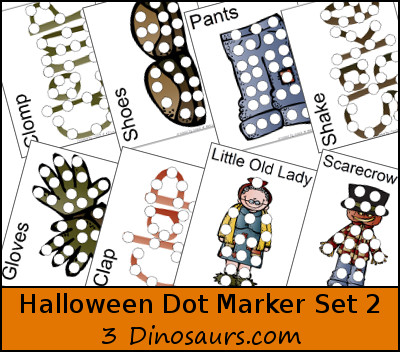 Halloween Pack Extra 2: Dot Markers - Little Old Lady Who Was Not Afraid of Anything - 3Dinosaurs.com