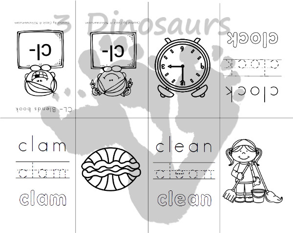 Free Blends Small Books: Bl-, Br-, Cl-, Cr-  - 3Dinosaurs.com