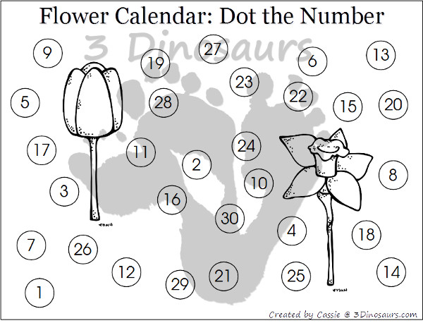 Free 2015 Flower Calendar for Southern Hemisphere - The months are November and December- 3Dinosaurs.com