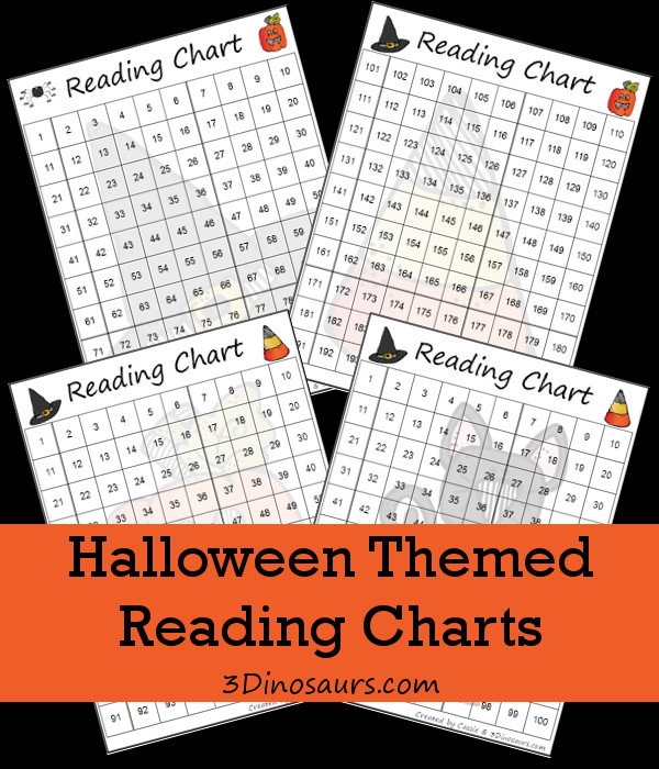 Free Halloween Themed Reading Charts - 3Dinosaurs.com