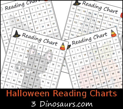 Free Halloween Themed Reading Charts - 3Dinosaurs.com