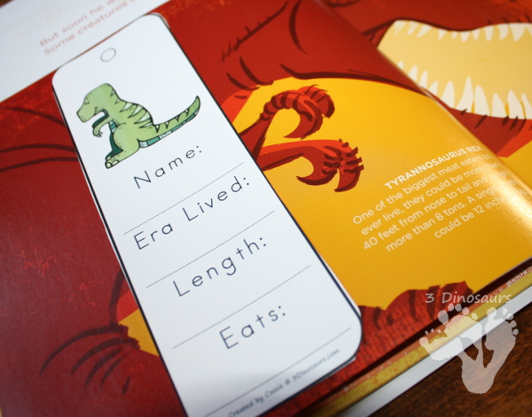 Free 7 Fun Dinosaur Information Bookmarks For Kids - 3Dinosaurs.com