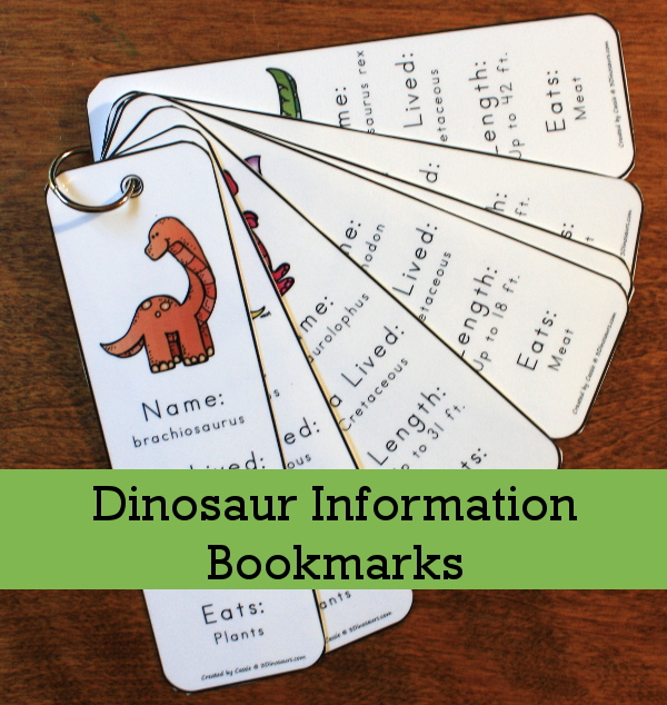 Free 7 Fun Dinosaur Information Bookmarks For Kids - 3Dinosaurs.com