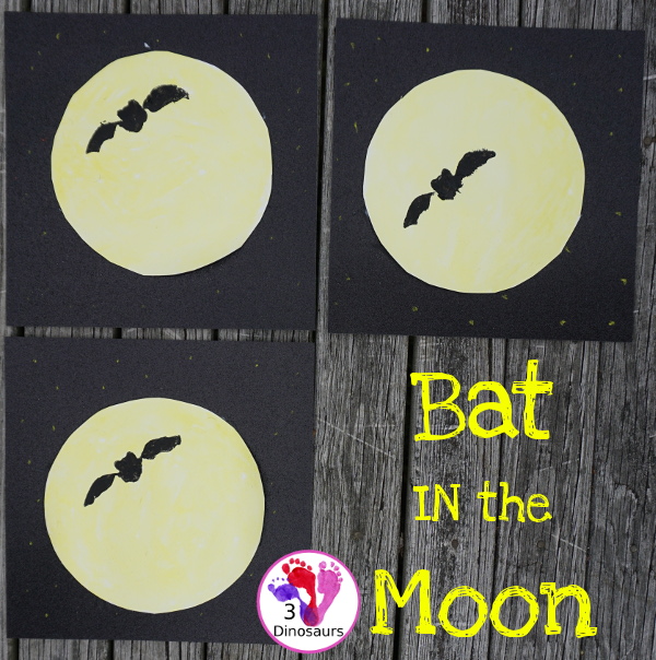 Bat in the Moon - A Fun Halloween Painting - with a fun book tie-in for Stellaluna - 3Dinosaurs.com