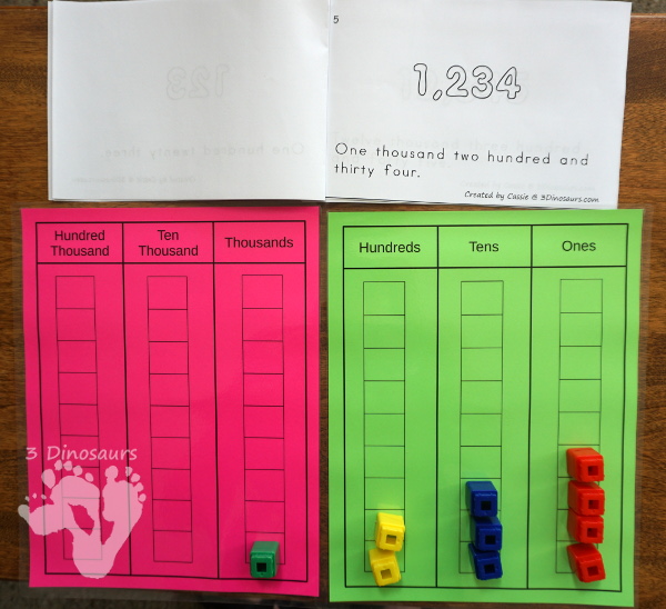 Free Place Value Mats & Cards - charts and cards for place value from ones to billions with tenths, hundredths and thousandths for decmials - 3Dinosaurs.com #freeprintable #handsonmath #mathprintables #firstgrade #secondgrade #thirdgrade #fourthgrade