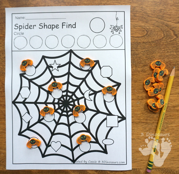 Spider Themed Finds: ABC, Numbers, Shapes & Sight Words - 3Dinosaurs.com #abcs #print #learningtoread #abcs #numbers #shape #spidertheme #halloween