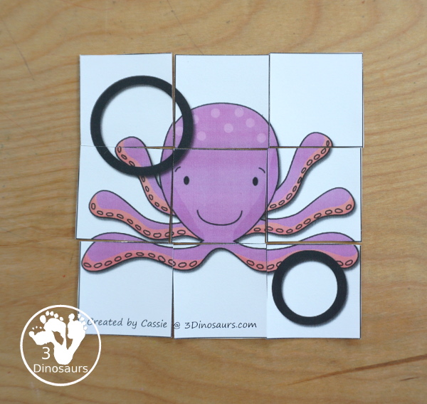 Romping & Roaring O Pack: Letter O is for Octopus  - a letter O pack that has prewriting, finding letters, tracing letters, coloring pages, shapes, puzzles and more - 3Dinosaurs.com