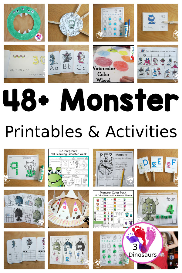 Monster Activities & Printables - 3Dinosaurs.com