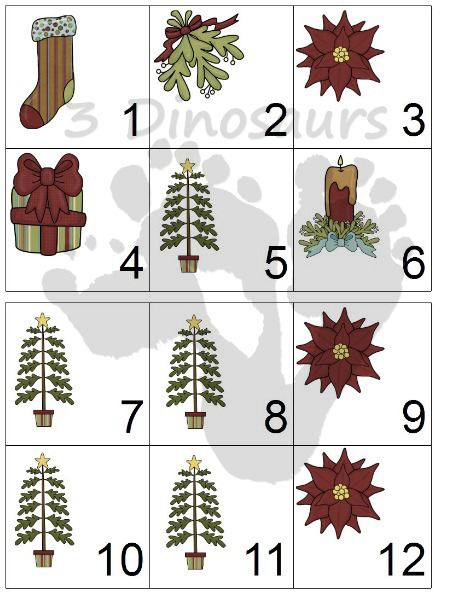 Free 2014 Christmas Calendar Printables: Three different themes: elves, Santa, & Christmas Themes - 3Dinosaurs.com