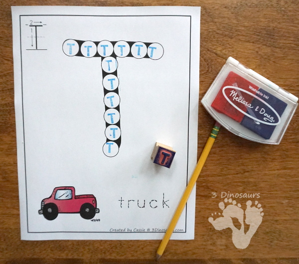 Free ABC Dot Marker Uppercase & Lowercase - 78 pages of printables with 2 options for each uppercase and lowercase letter - 3Dinosaurs.com