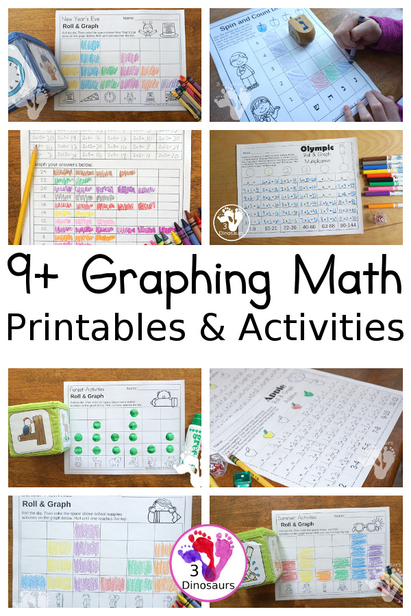 9+ Graphing Printables & Activities - with fun graphing activities for kids to with with math and roll and graph - 3Dinosaurs.com