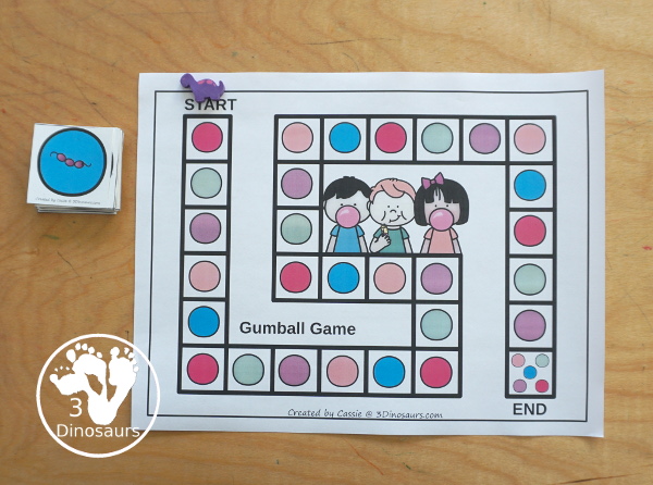 Free Candy Jar Vowel Team Game: AI, AY, EA, EE, & EI - with gameboard, gumball cards with vowel team word pictures, vowel team sorting mats and vowel team recording worksheet to go with sorting and game. - 3Dinosaurs.com