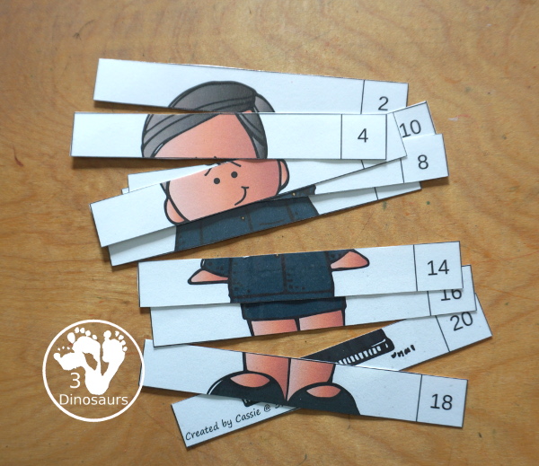 Free Veteran's Day Skip Counting Puzzles: Skip Count by 2, 5, 10 & 11 - fun skip counting puzzles with military people in the puzzles and an easy way to work on skip counting.  - 3Dinosaurs.com