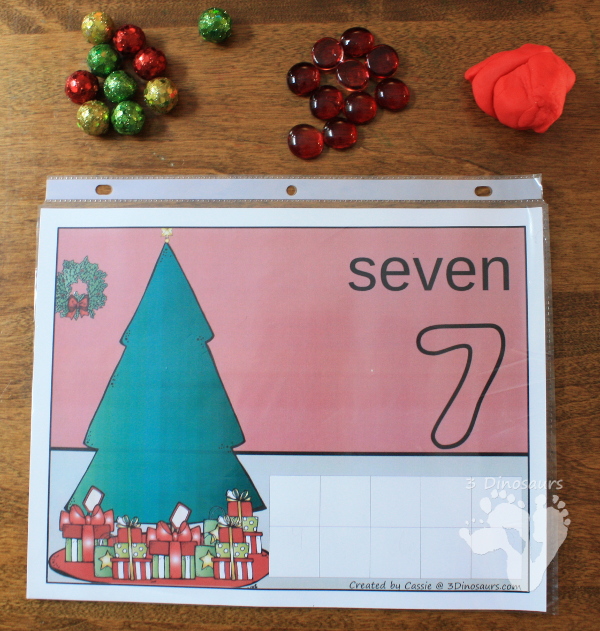 Free Hands-On Christmas Counting Mats for Numbers 1 to 10 - 3Dinosaurs.com