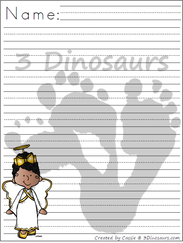 Free Nativity Themed Writing Paper For Kids - 6 different Nativity themes to pick from - 3Dinosaurs.com