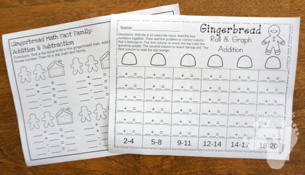 No-Prep Gingerbread Math Printables For Multiplication & Division - 30 pages in each set with review sheets at the end - 3Dinosaurs.com