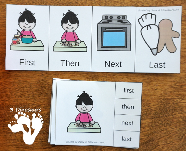 Sequencing Cards Set for Winter - 2 new sets for Gingerbread Man Story and Making A Gingerbread Man - with clip cards, task cards, no-prep worksheets and easy reader books $ - 3Dinosaurs.com