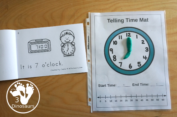 Free Hourly Telling Time Easy Reader Book - A great way to work on hourly time with reading and seeing the digital and analog clocks. There is also a version with fill in the digital clock and analog clocks. - 3Dinosaurs.com