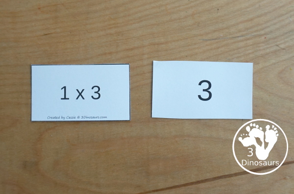 Free Multiplication Flashcards Printable With Answers - multiplication from 1 to 12 with answers you can print on the back of the cards. All the equations for one number on one page. - 3Dinosaurs.com