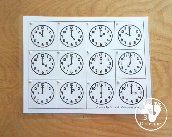 Free Fireworks Telling Time Puzzle - The telling time puzzle works on telling time with hourly time on an analog clock and written words for each hour a great hands-on telling time printable- 3Dinosaurs.com