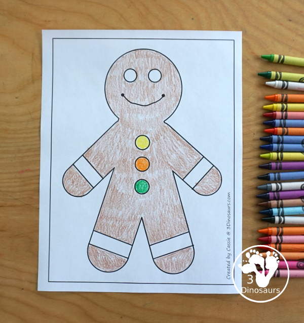 Free Gingerbread Man Fine motor Mats  - with gingerbread templates, gingerbread tracing mat, gingerbread dot marker mat all to work on fine motor skills for any gingerbread theme- 3Dinosaurs.com