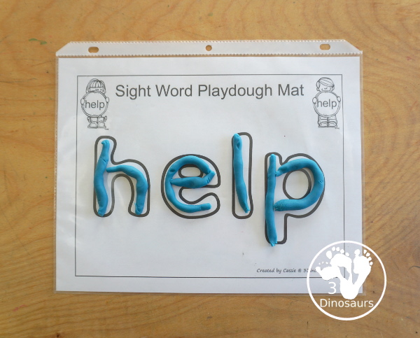 Free Romping & Roaring Preprimer Sight Words Packs Set 3: Help, Here, I, In- 6 pages of activities for each preprimer sight words: help, here, I, in. These are great for easy to use learning centers - 3Dinosaurs.com