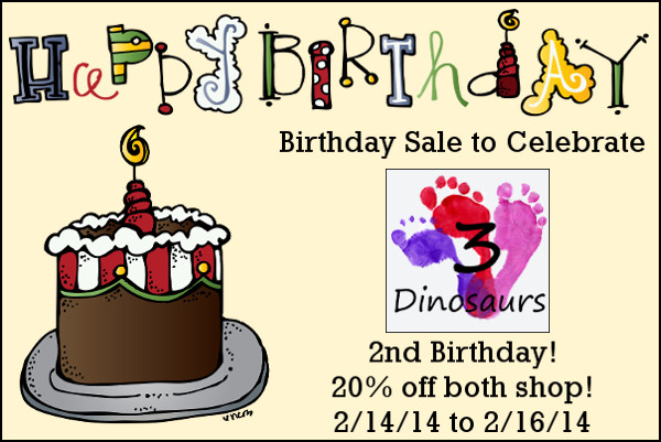 2nd Birthday Sale - 3Dinosaurs.com