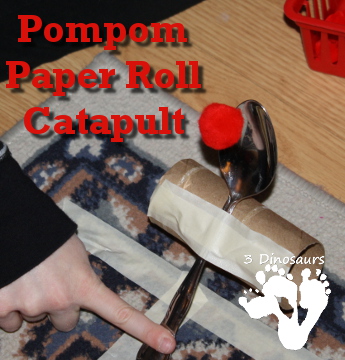 Pompom Paper Roll Catapult - 3Dinosaurs.com