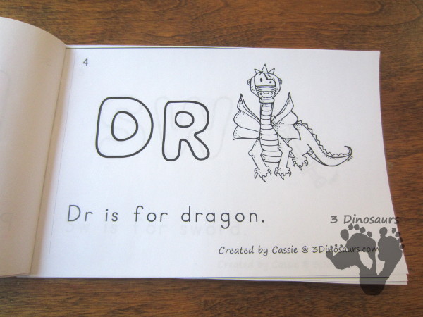 Free Medieval Blends & Digraphs Easy Reader Book - 10 page books with blends and digraphs that match the theme - 3Dinosaurs.com