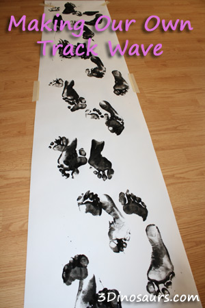 Dinosaur Themed Footprint Activity - having kids make their own track wave of footprints to learn more about dinosaur footprints - 3Dinosaurs.com