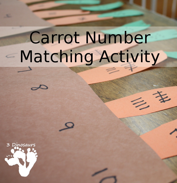 Carrot Number Matching Activity - to go with our reading the Tale of Peter Rabbit - 3Dinosaurs.com