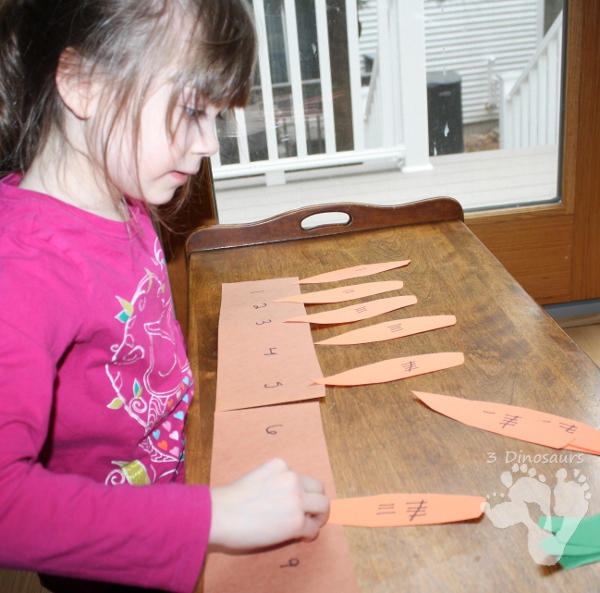 Carrot Number Matching Activity - to go with our reading the Tale of Peter Rabbit - 3Dinosaurs.com