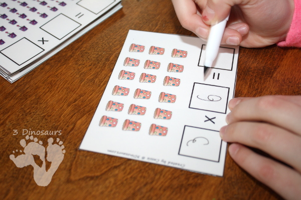 Free Spring Themed Multiplication Array Cards - using numbers 1 to 12 for the arrays with 5 pages of cards - 3Dinosaurs.com