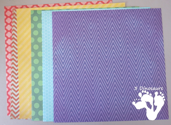 Torn Scrapbook Paper Rainbow - fun and easy craft for different ages to work on together with work on fine motor skills  - 3Dinosaurs.com