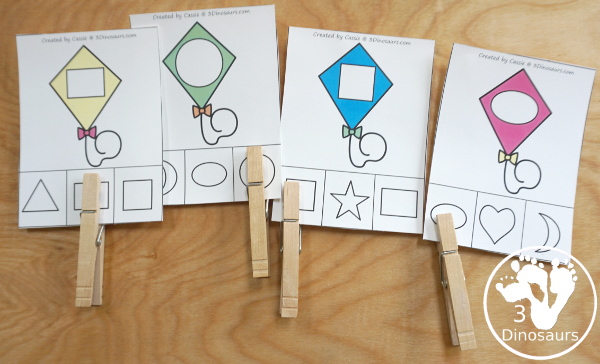 Spring Activities Pack with Prewriting, Shapes, ABCs, and Numbers - 191 pages of activities with no-prep pages, clip cards and tracing strips to help with learning skills with cute kites - 3Dinosaurs.com