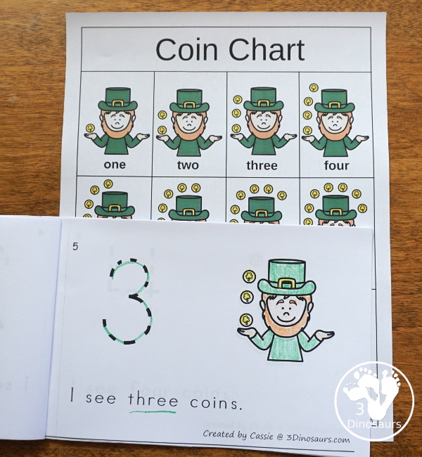 St. Patrick's Day Activities Pack with Prewriting, Shapes, ABCs, and Numbers - 191 pages of activities with no-prep pages, clip cards and tracing strips to help with learning skills - 3Dinosaurs.com