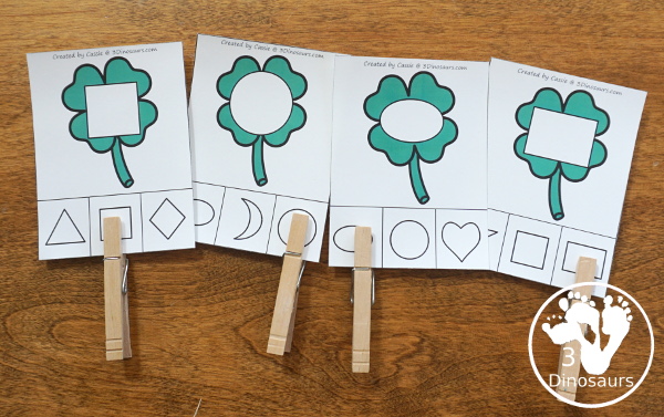 St. Patrick's Day Activities Pack with Prewriting, Shapes, ABCs, and Numbers - 191 pages of activities with no-prep pages, clip cards and tracing strips to help with learning skills - 3Dinosaurs.com