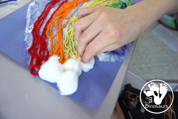 Yarn Rainbow Craft - easy to do yarn craft for a rainbow that many different ages can do. - 3Dinosaurs.com