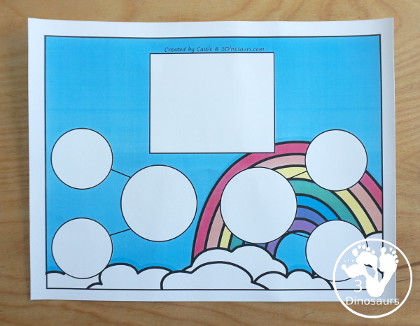 Free Rainbow Addition Matching - a fun addition matching game adding numbers from 1 to 20  with two piece puzzles and matching number bond mat for kindergarten and first grade - 3Dinosaurs.com