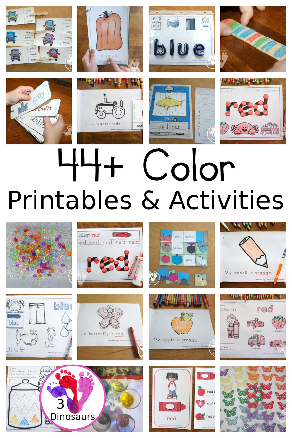 Color Activities & Printables on 3Dinosaurs.com