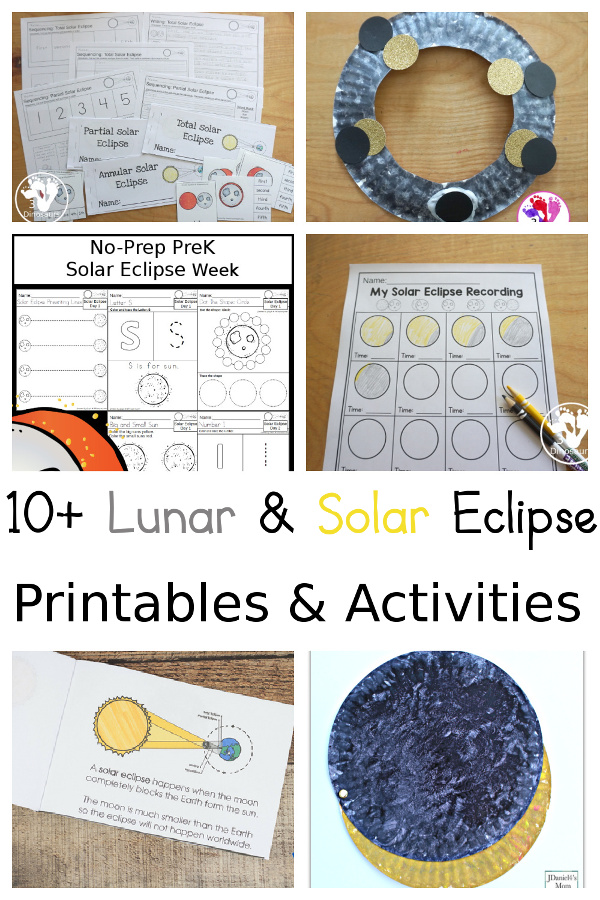 Solar Eclipse And Lunar Eclipses Printables & Crafts on 3Dinosaurs.com